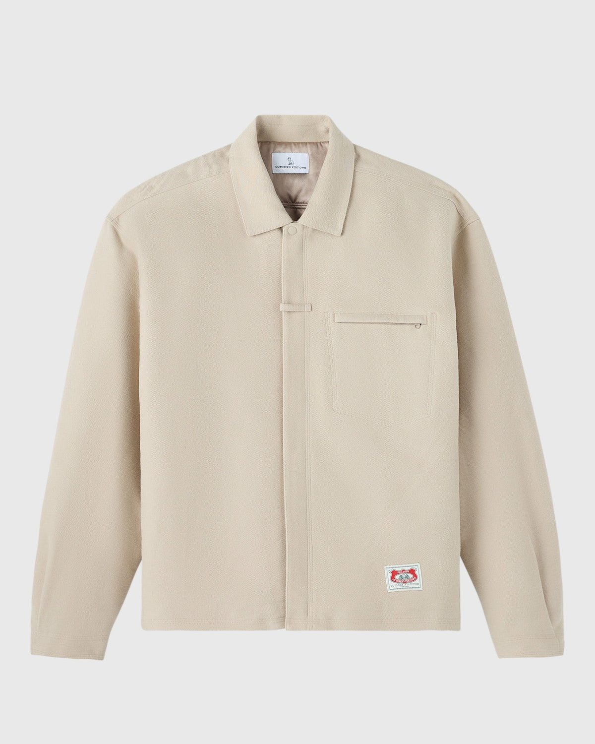VESTE CHEMISE MOUSSELÉ EN TWILL DOUX - GRÈS