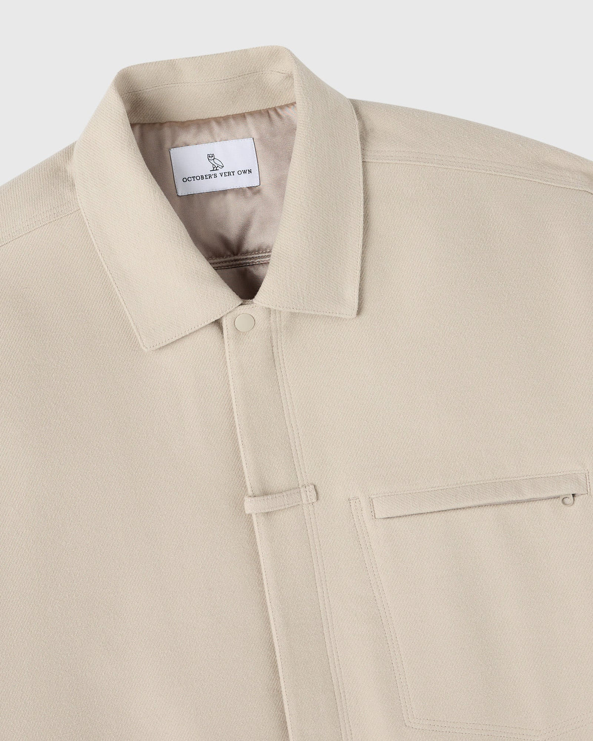 VESTE CHEMISE MOUSSELÉ EN TWILL DOUX - GRÈS