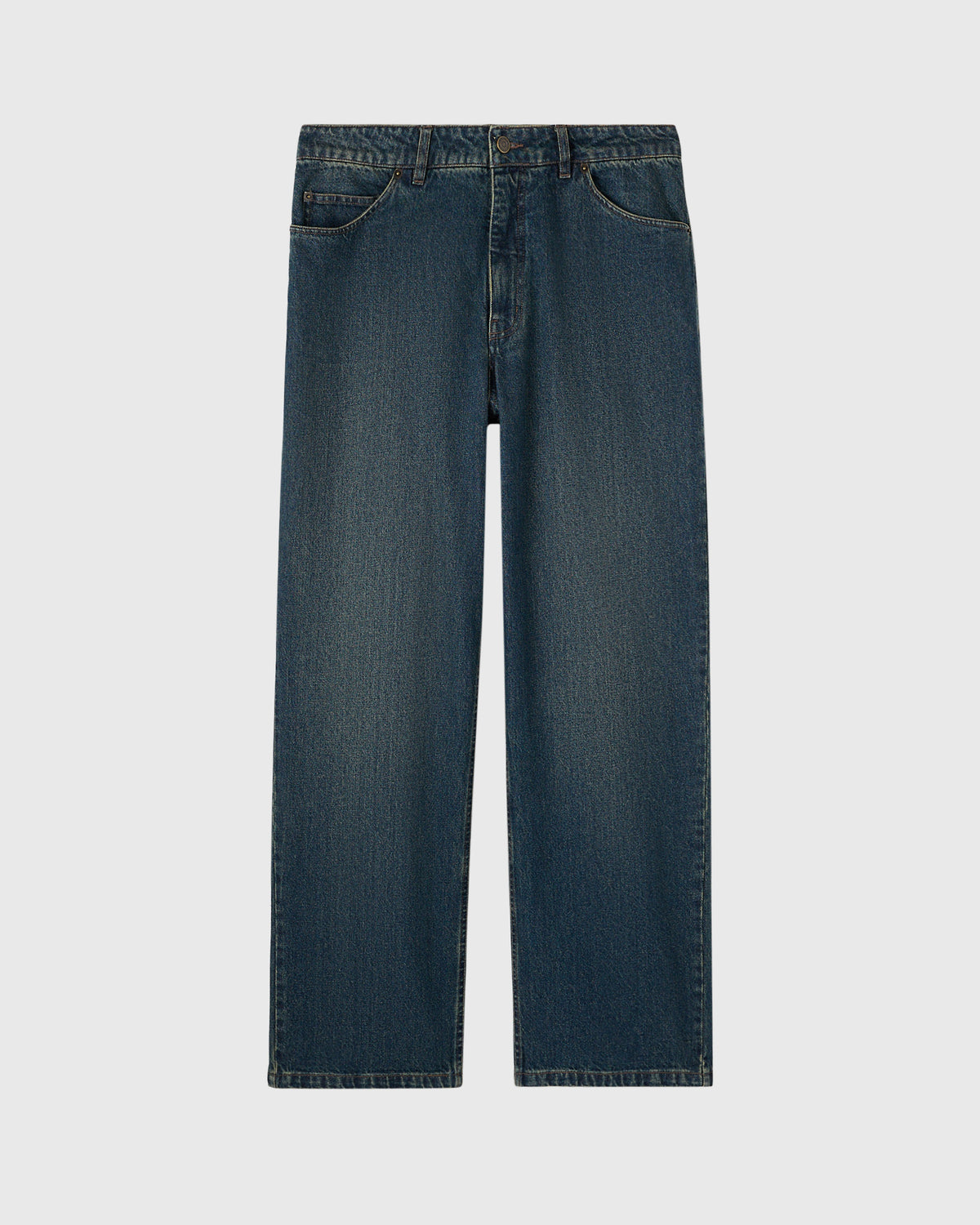 JEAN EN DENIM COUPE DÉCONTRACTÉE - DENIM INDIGO DÉLAVÉ