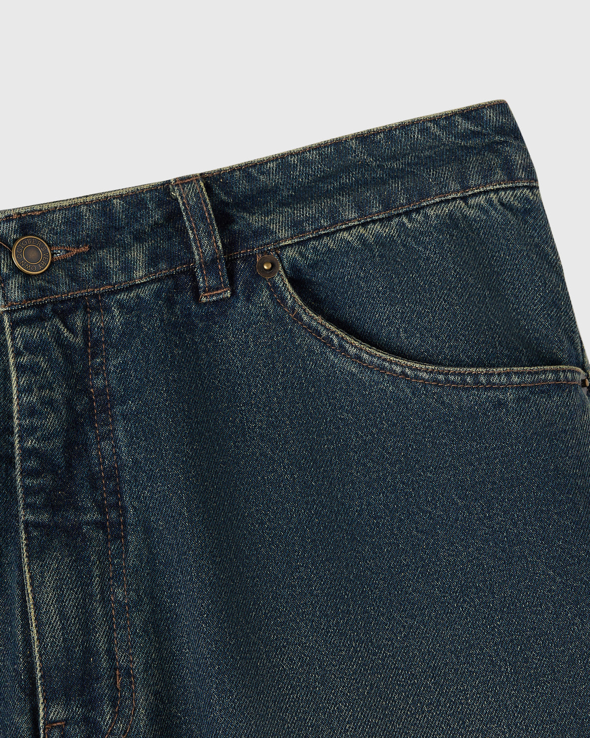JEAN EN DENIM COUPE DÉCONTRACTÉE - DENIM INDIGO DÉLAVÉ