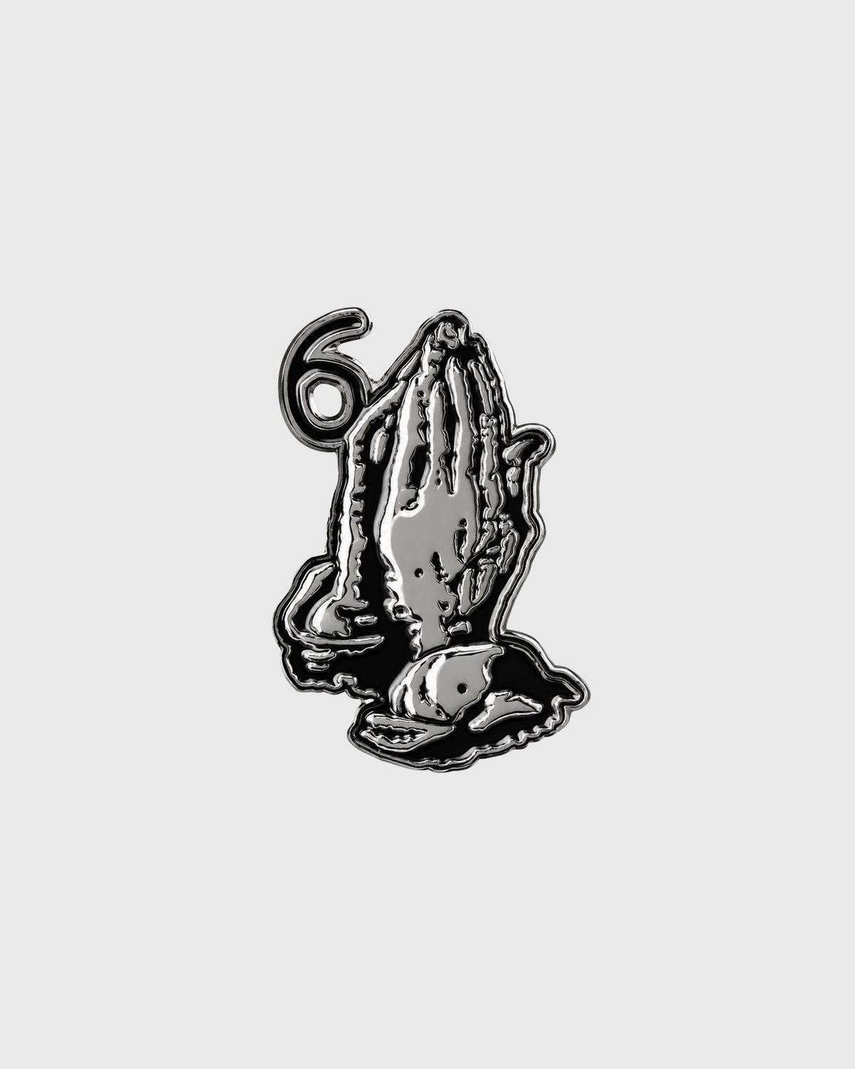 6 God Enamel Pin - Silver