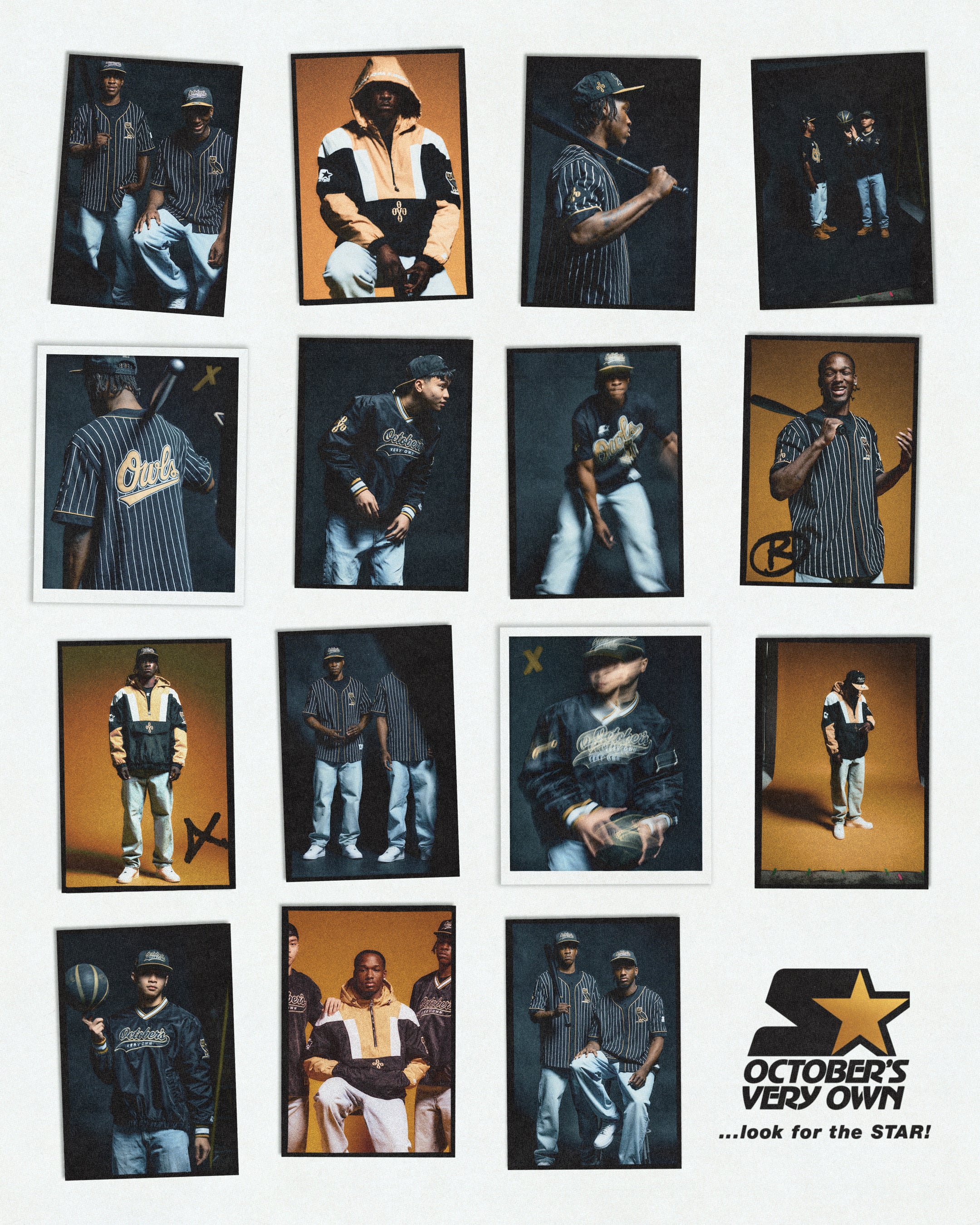 Collection of 'October's Very Own' album cover images with a star logo.