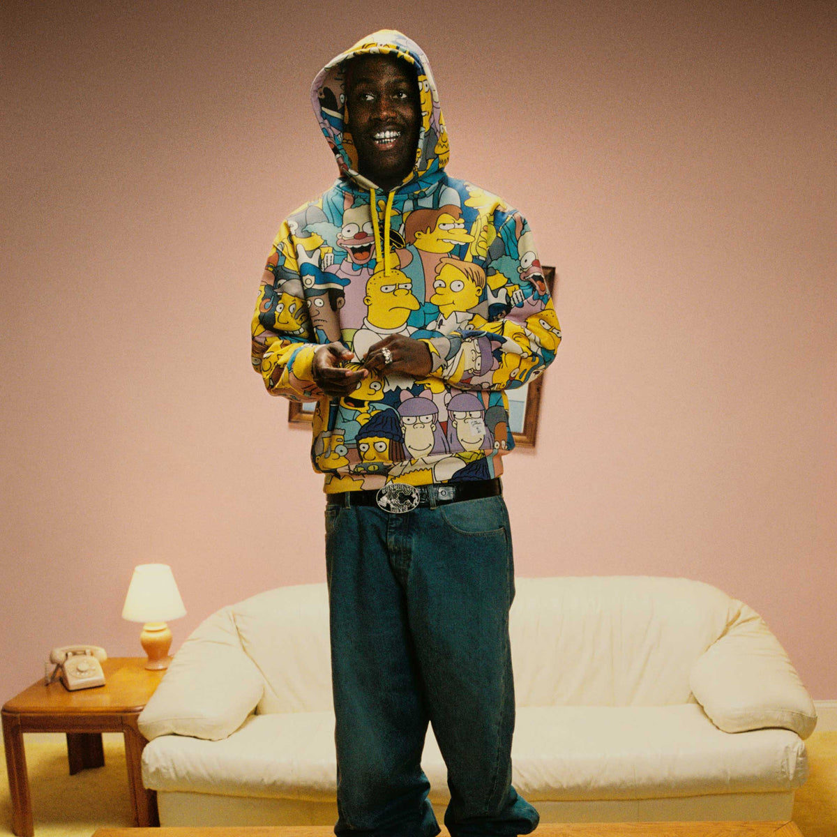 Lil Yachty wearing the October's Very Own x Simpsons Collection