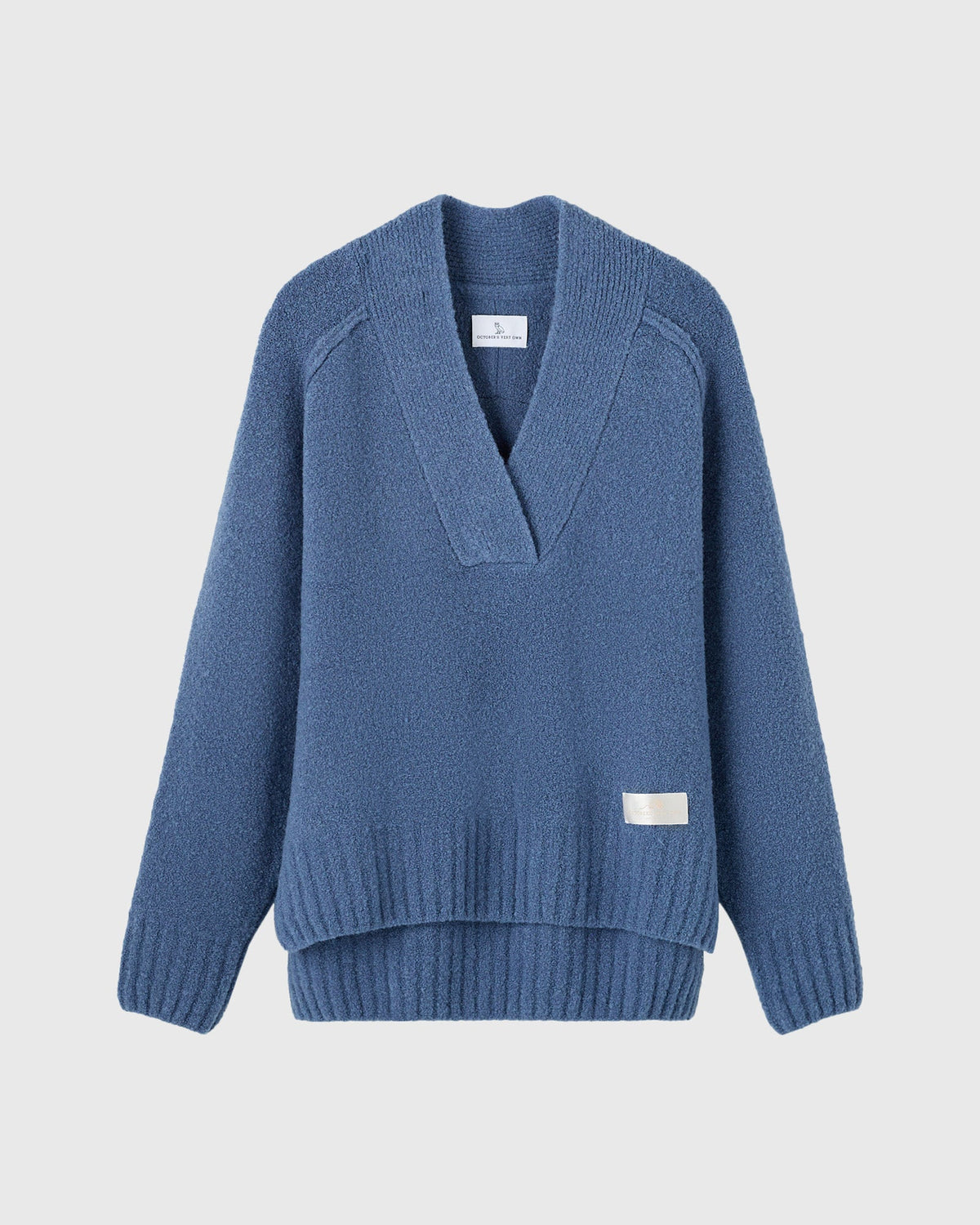 Luxe Boucle Shawl Sweater - Ripple Blue
