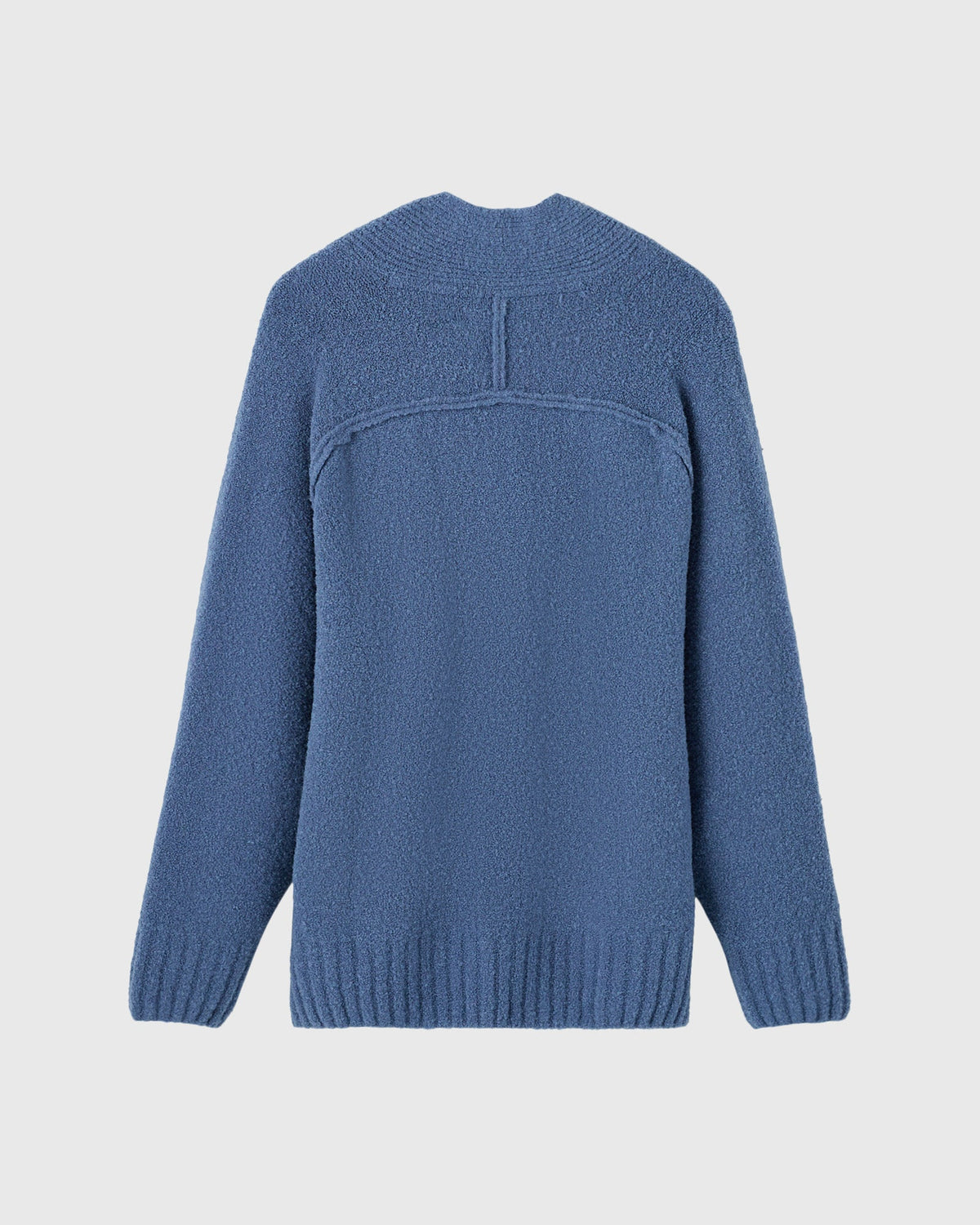 Luxe Boucle Shawl Sweater - Ripple Blue