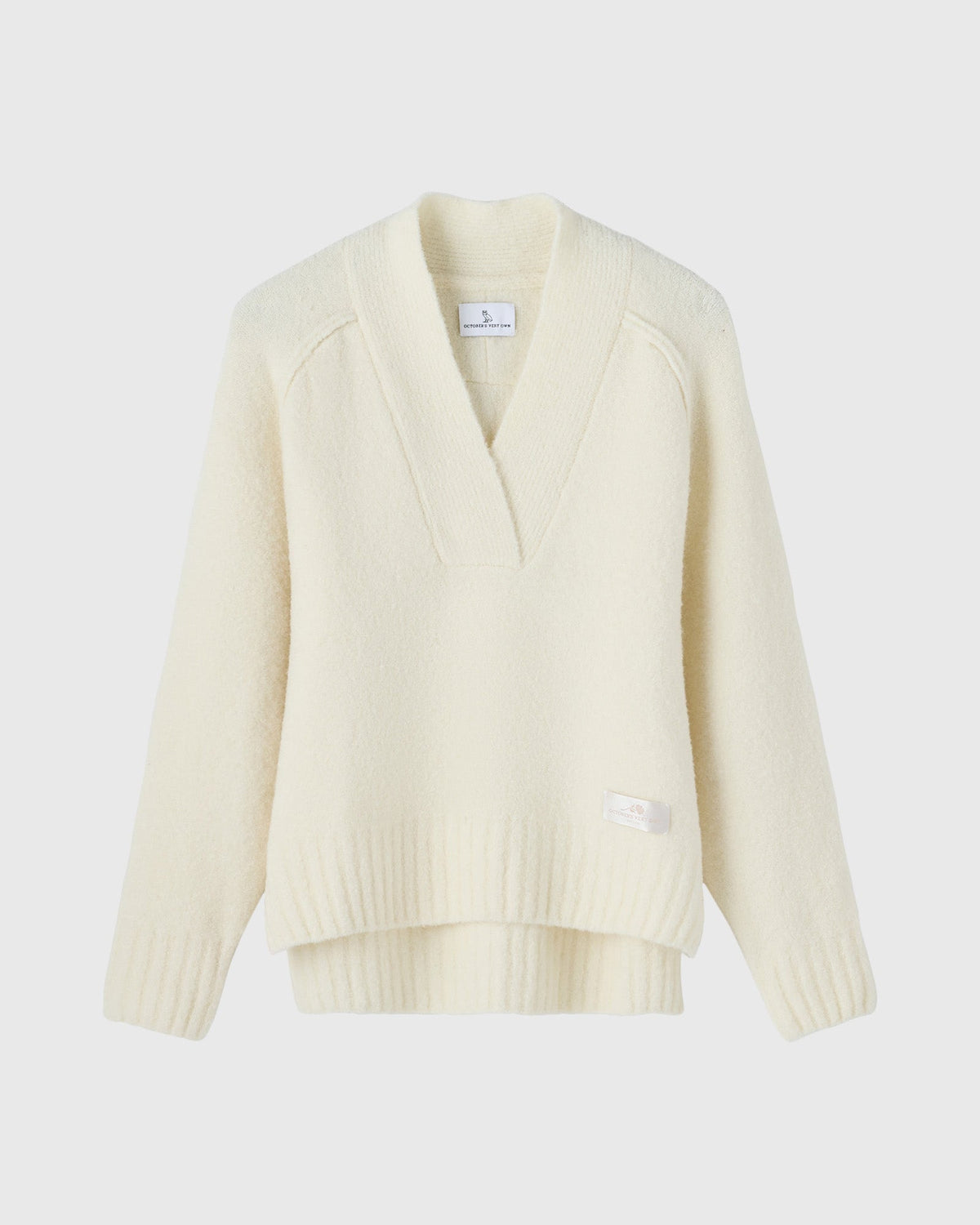 Luxe Boucle Shawl Sweater - Cream