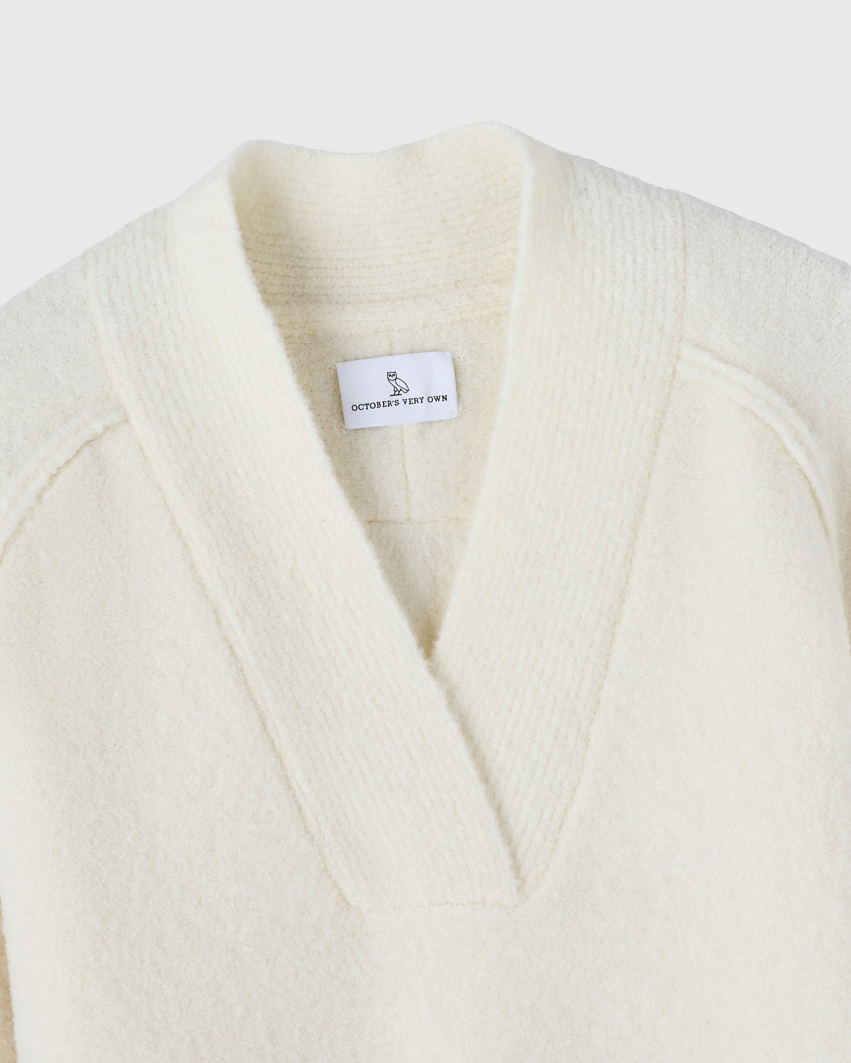 Luxe Boucle Shawl Sweater - Cream
