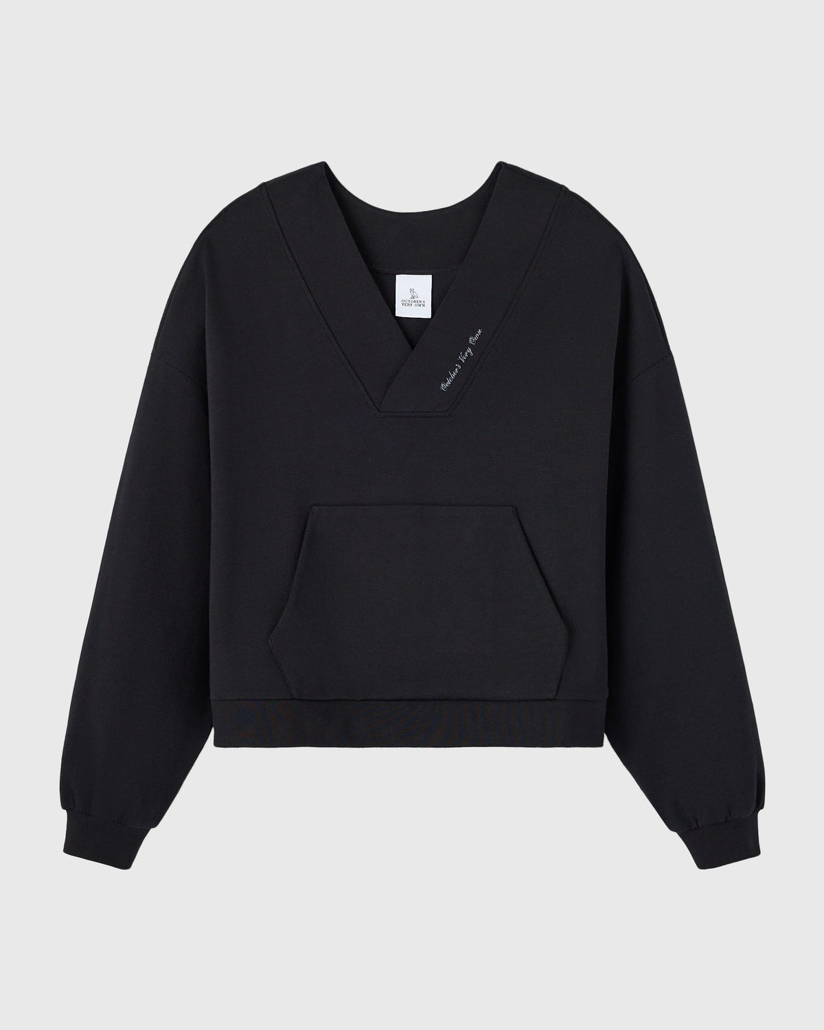 Luxe Knit Shawl Pullover - Black