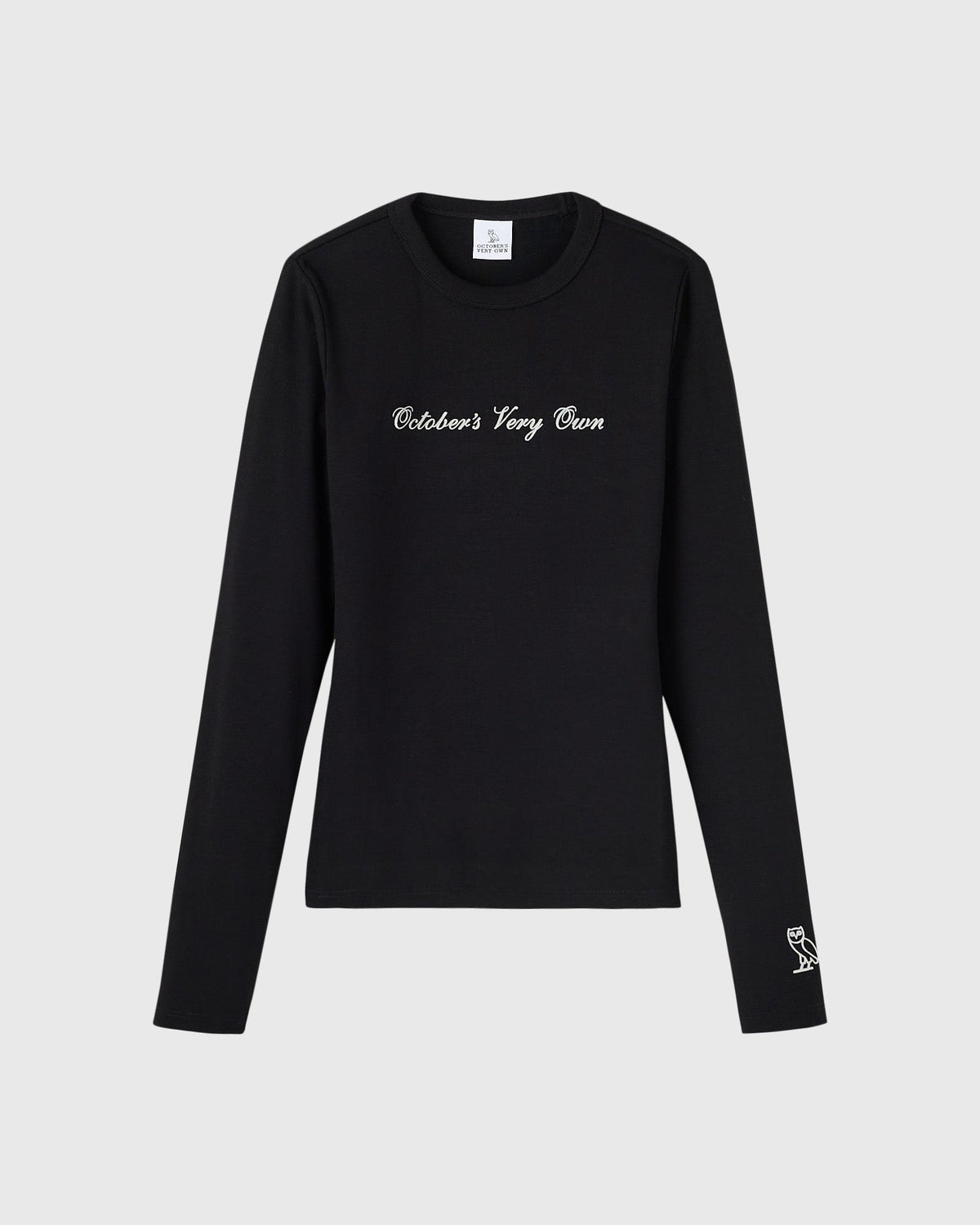 Script  Long-Sleeve Tee - Black