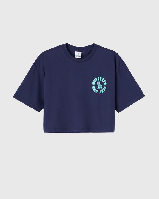 Circle Wordmark Cropped Tee - Navy