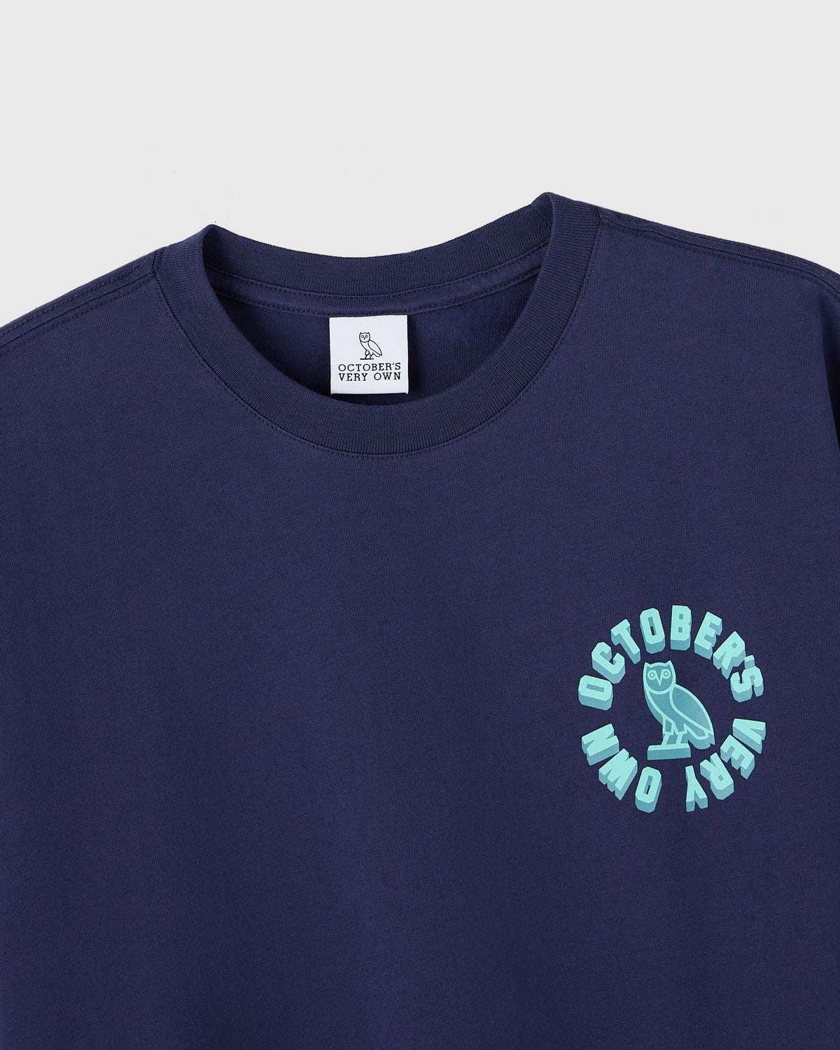 Circle Wordmark Cropped Tee - Navy