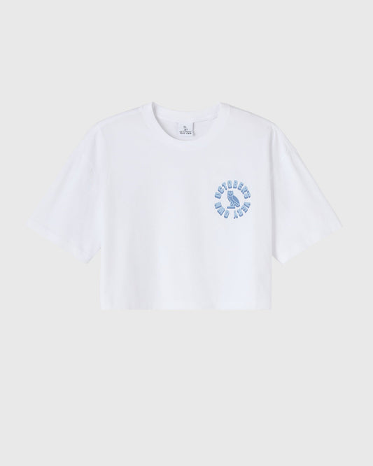 Circle Wordmark Cropped Tee - White