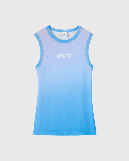 Sheer Ombre Tank - Vibrant Blue