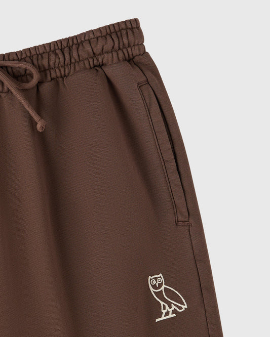 Raw Edge Open-Hem Sweatpant - Fern Brown