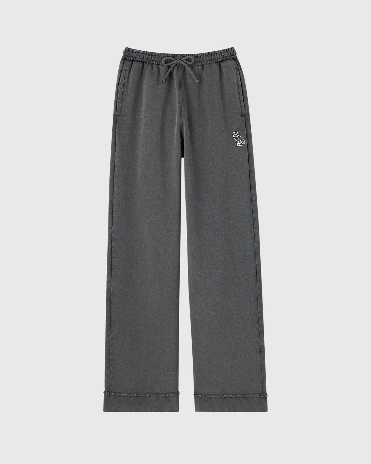 Raw Edge Open-Hem Sweatpant - Black Sand