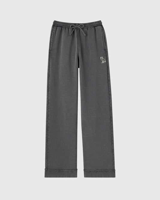 Raw Edge Open-Hem Sweatpant - Black Sand