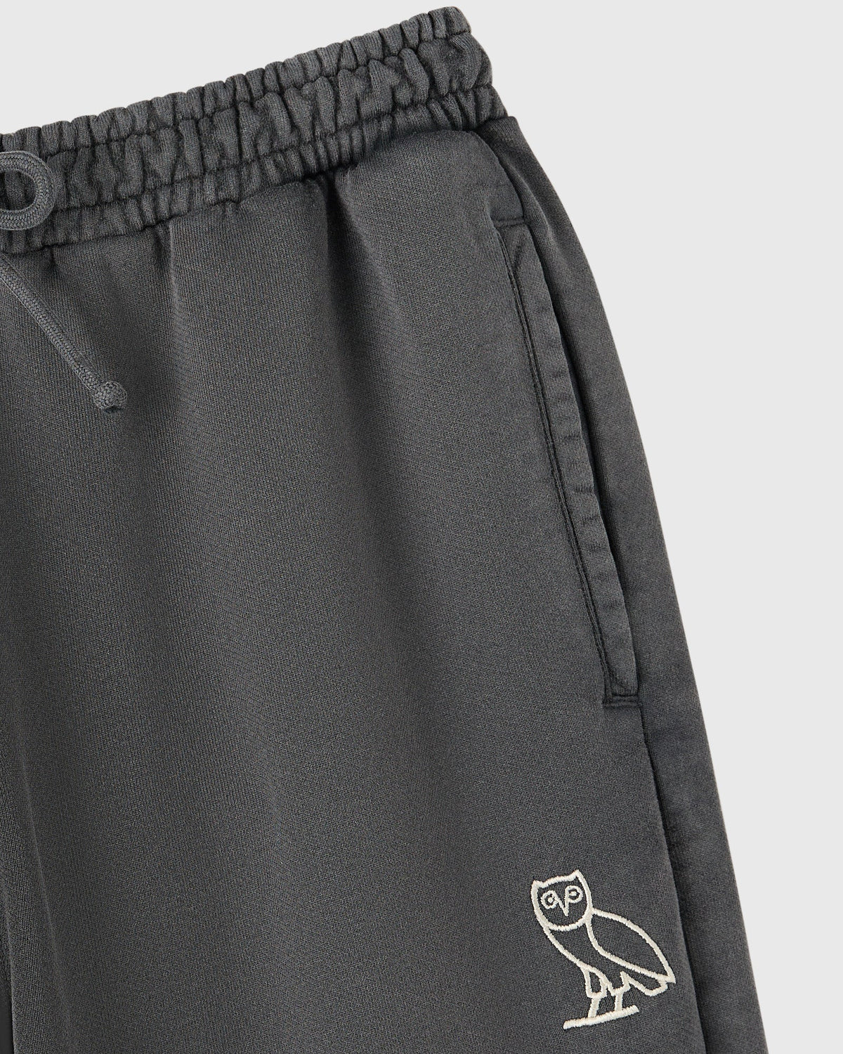 Raw Edge Open-Hem Sweatpant - Black Sand