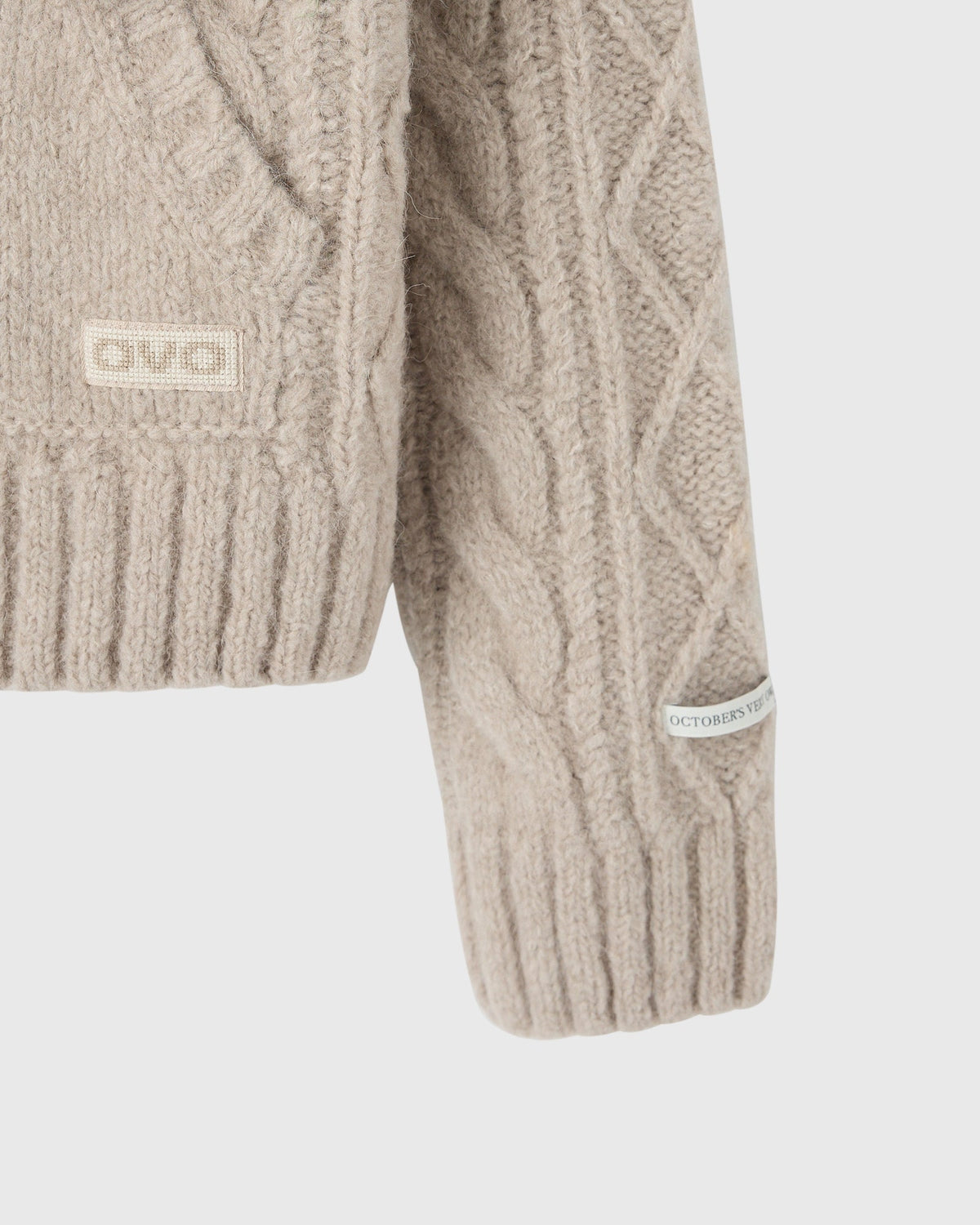 Cable Knit Hooded Sweater - Camel