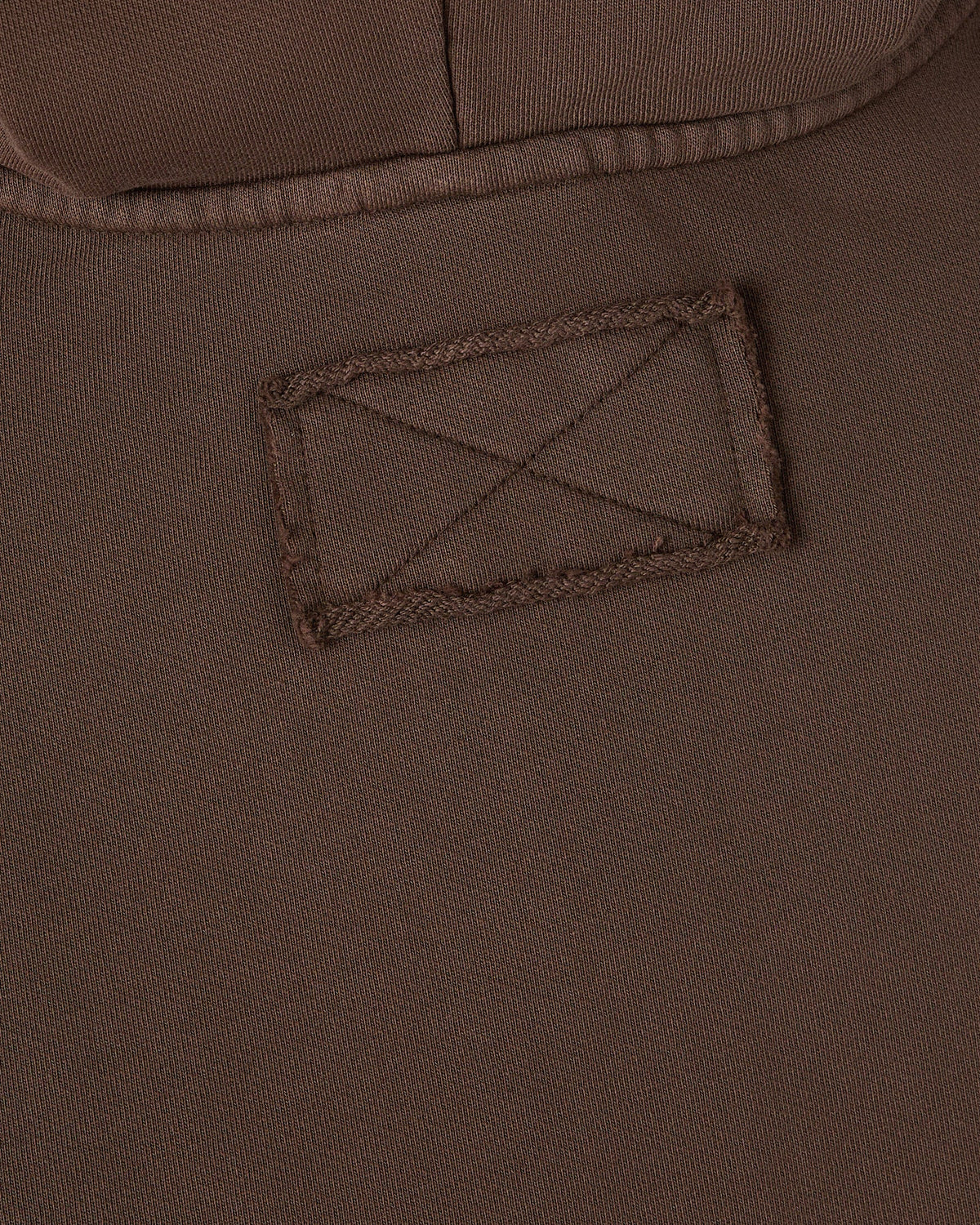 Raw Edge Full-Zip Hoodie - Fern Brown