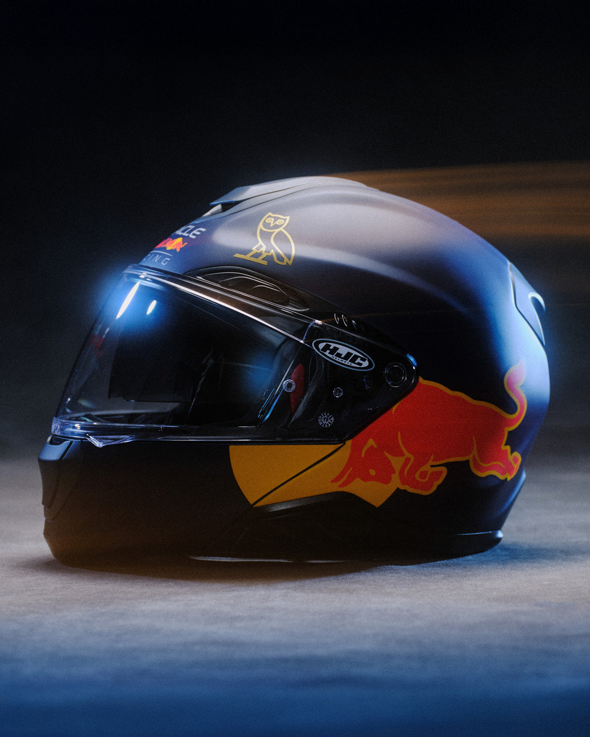Redbull Racing Helmet with October's Very Own logo